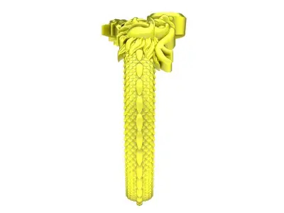 Luxury Dragon Ring with Round Gemstone 3D Model  4316 3D print model