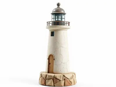 Cracked Lighthouse Architectural Detail model pack Low-poly 3D model