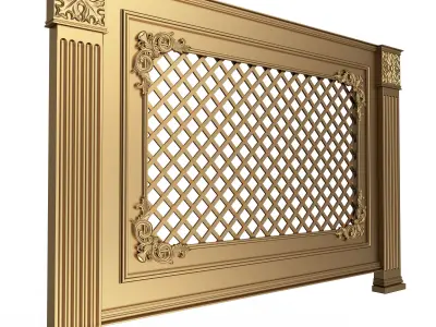 Radiator Cover Decorative Screening Grille Panel 01 Low-poly 3D model