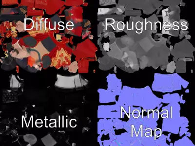 Samurai Warrior Armor model pack Low-poly 3D model