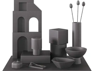 Decorative Set 05 Low-poly 3D model