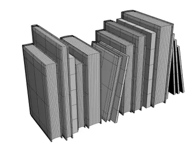 A group of fiction books 3D model