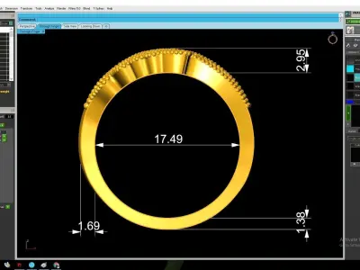Elegant Leaf Pave Diamond Ring for Women  3135 3D print model