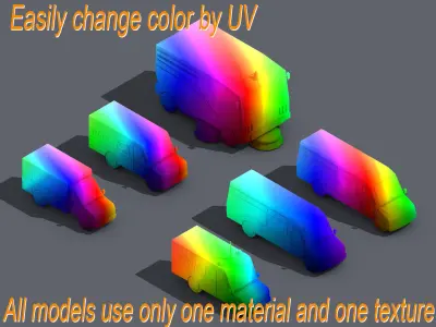 Low Poly Car Pack 01 Isometric Low-poly 3D model