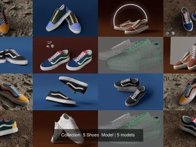 Collection  5 Shoes  Model 3D Model Pack