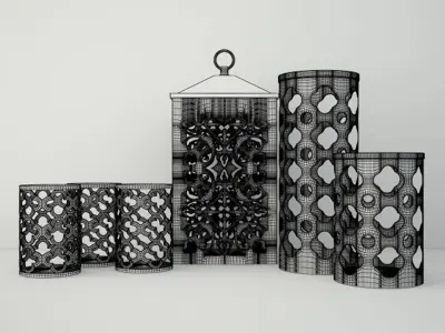 Cutout Candleholders 3D model