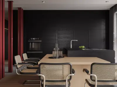 Modern living room dining room interior scenes 525 3D model