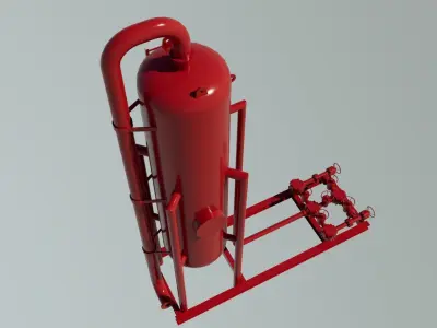 Oil storage tank Low-poly 3D model