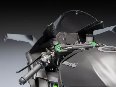Kawasaki Ninja H2R 2021 Low-poly 3D model