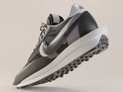 Nike Sacai LD Waffle Black Low-poly 3D model