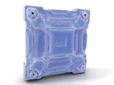 Futuristic Scifi Wall Panel Model Pack Low-poly 3D model