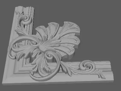 Corner decor ornament for furniture 3D model