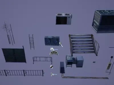 Roof equipment Low-poly 3D model