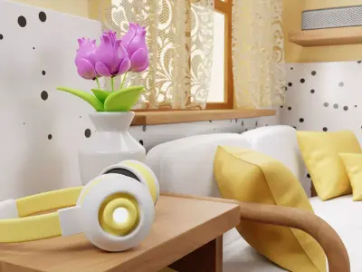 Cozy living room 3D model purchase