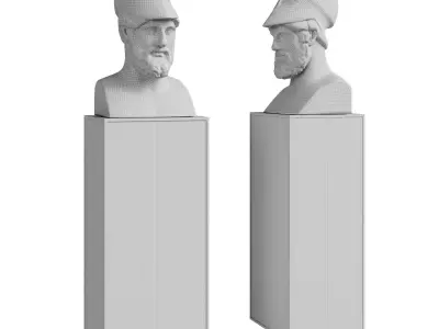 Pericles bust classic black and white 3D model