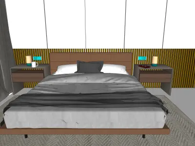 Free Simple bedroom set Free 3D model