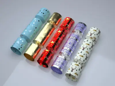 Christmas Cracker Low-poly 3D model