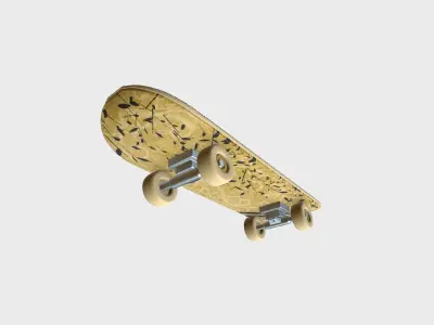 Cartoon Skate 02 Beige - Character Sport Equipment Low-poly 3D model