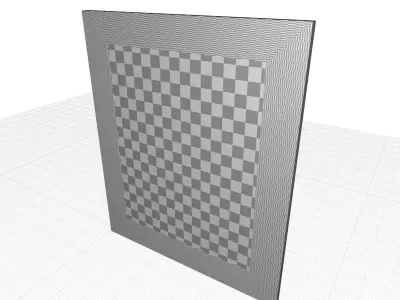 Rectangle Wood Wall Mirror 3D model