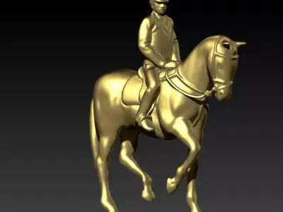  Jockey And Horse Pendant Necklace 3D print model