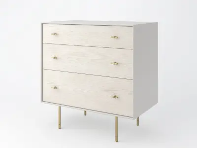 West Elm Modernist Wood Lacquer Dresser Winter Wood 3D model