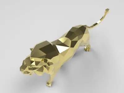 3D model Low Poly Cartoon Lion 3D print model