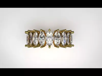 Marquise All Round eternity STL 3D Ring model rr0013 3D print model
