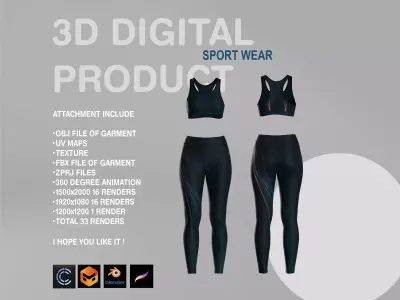 Female Sport Wear 3D model