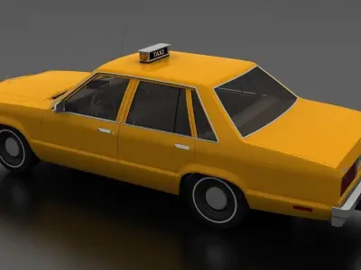 Fairmont 4dr Sedan 1978 Taxi Unmarked Low-poly 3D model