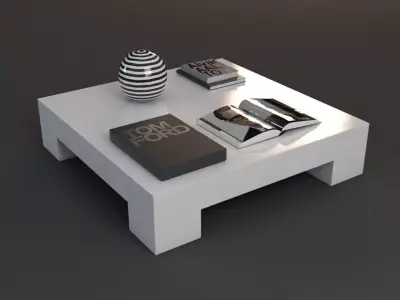 Couch Table and Decor 3D model