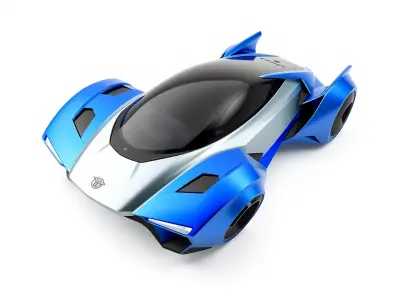 Sleek Urban Flying Car Model Pack with Aerodynamic Design Low-poly 3D model
