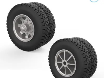 Truck wheels 1-32 3D print model