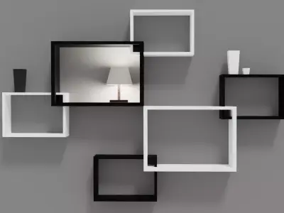 Decorative Shelves Low-poly 3D model