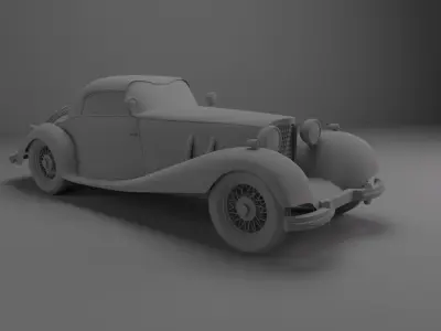 Vintage Car Low-poly 3D model