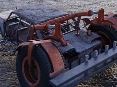 Apocalypse car VAZ-2101 soviet car-2101 type crawler 3D model