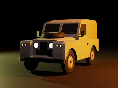 Low-Poly Land Rover Defender 1954 Low-poly 3D model