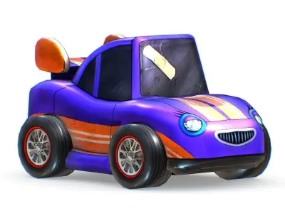 Cartoon Toy AR Racing Car 08 Low-poly 3D model