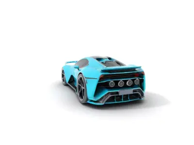 Turquoise Sports Car model pack Low-poly 3D model