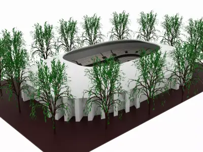 American football stadium Low-poly 3D model 2