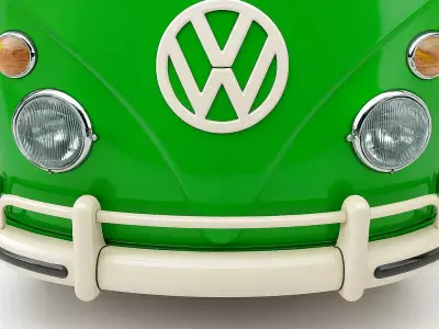Classic VW Bus T2a 1967 Low-poly 3D model