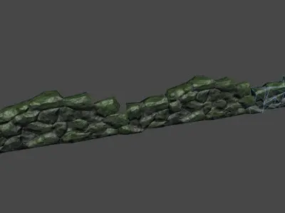 Stone Fence Low-poly 3D model purchase