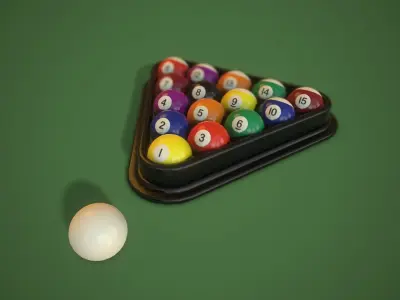 Pool Balls Low-poly 3D model