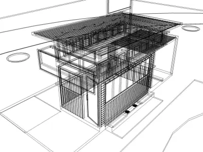 Coffee shop -Outside kitchen 3D model