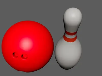 Bowling ball and pin 3D model purchase