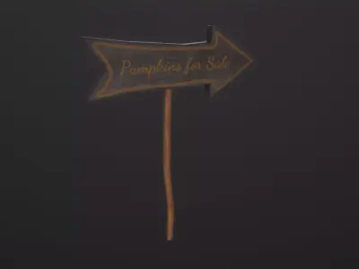 Pumpkins for Sale Sign 3D Model Low-poly 3D model