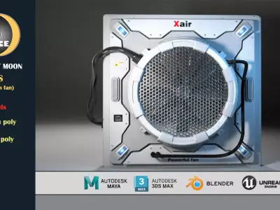 ventilation fan 02 Low-poly 3D model