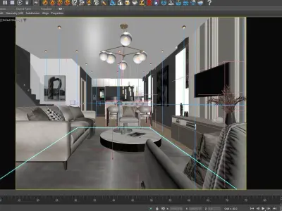 Interior scene living room 3D model