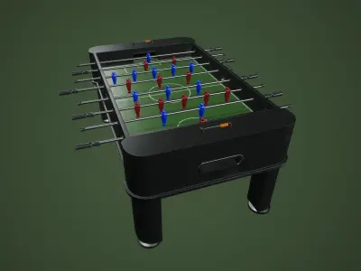 Classic Foosball Machine Low-poly 3D model