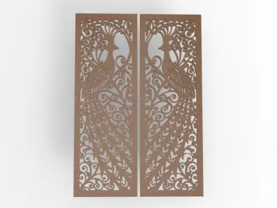 peacock partition 3D model