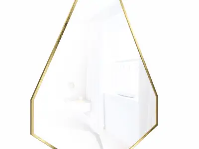 KFG088 Mirror in a metal frame color gold 3D model